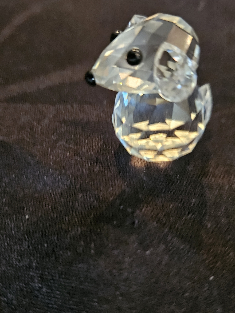 Faceted Crystal Puppy Figurine - Clear with Black Accents...swarovski